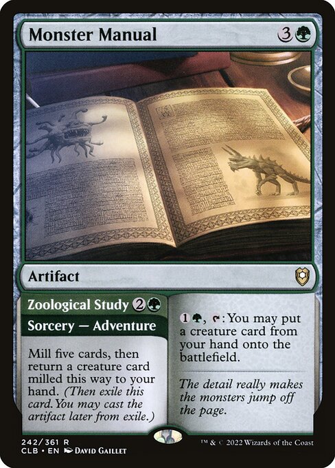 Monster Manual // Zoological Study - Commander Legends: Battle for Baldur's Gate Rare Card
