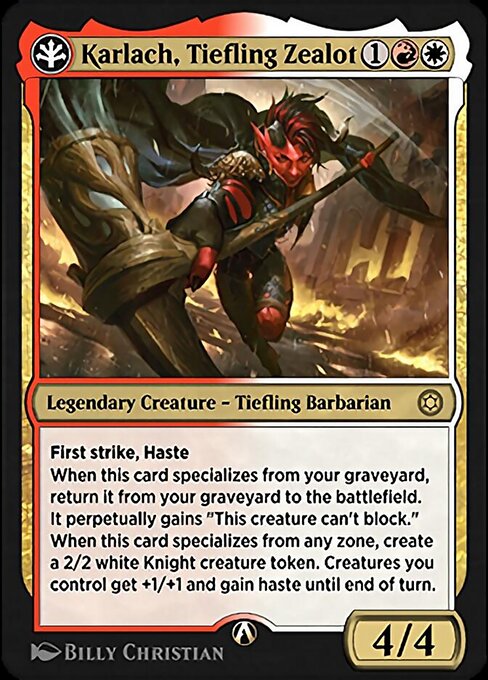 Karlach, Tiefling Zealot - Alchemy Horizons: Baldur's Gate Rare Card
