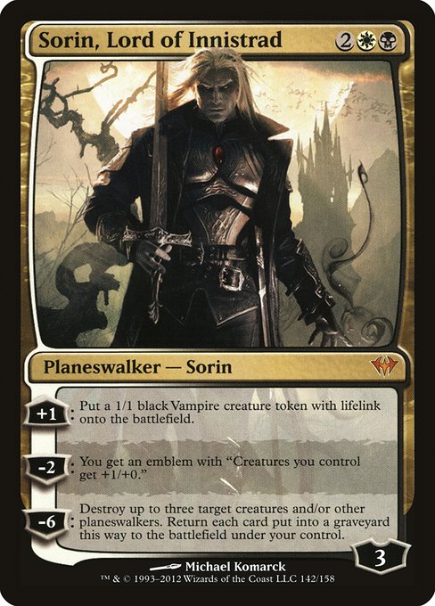 Sorin, Lord of Innistrad - Dark Ascension Mythic Card