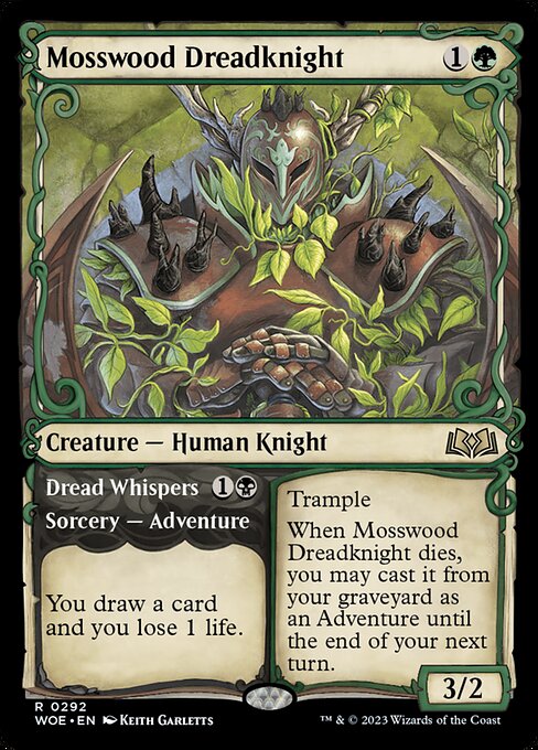 Mosswood Dreadknight // Dread Whispers - Wilds of Eldraine Rare Card