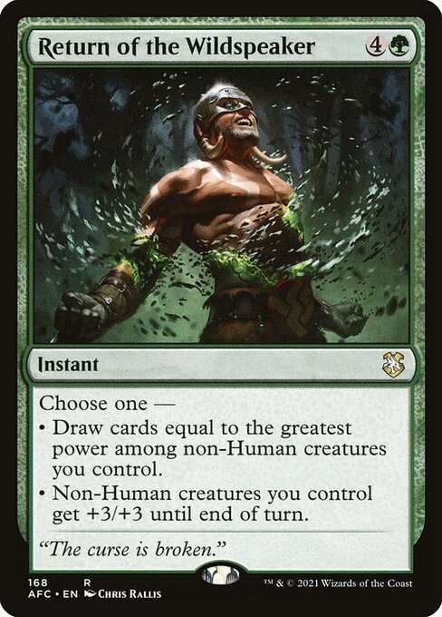 Return of the Wildspeaker - Forgotten Realms Commander Rare Card