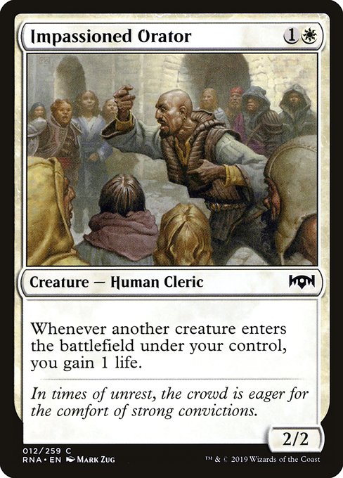 Impassioned Orator - Ravnica Allegiance Common Card