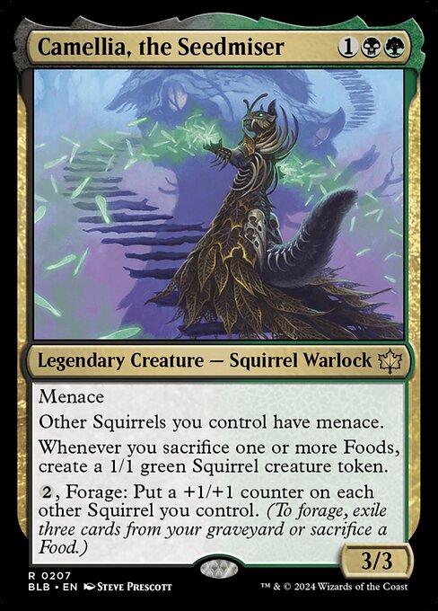 Camellia, the Seedmiser - Bloomburrow Rare Card