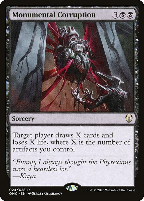 Monumental Corruption - Phyrexia: All Will Be One Commander Rare Card