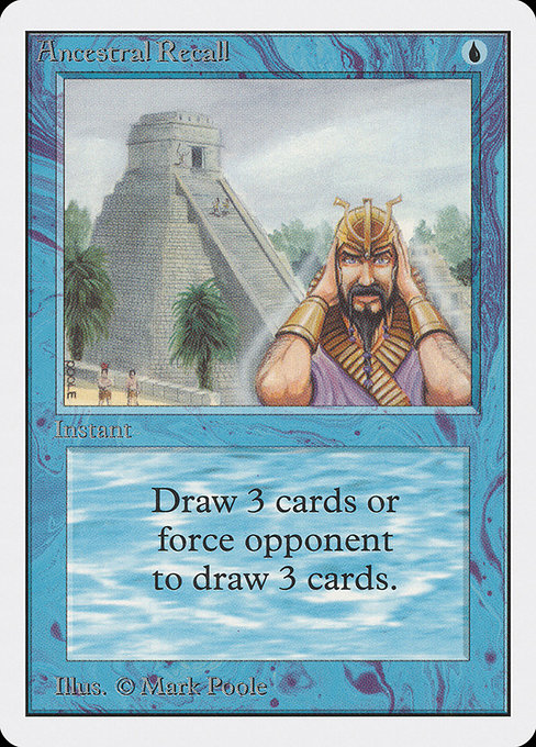 Ancestral Recall - Unlimited Edition Rare Card