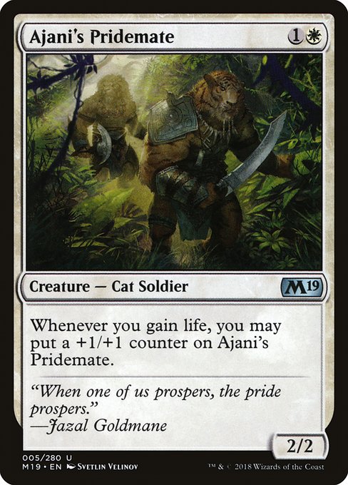 Ajani's Pridemate - Core Set 2019 Uncommon Card