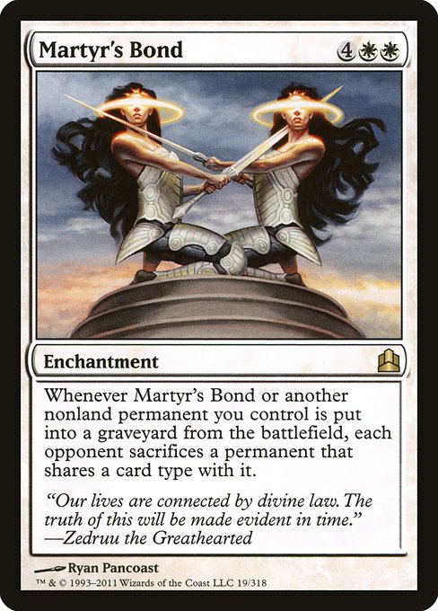 Martyr's Bond - Commander 2011 Rare Card