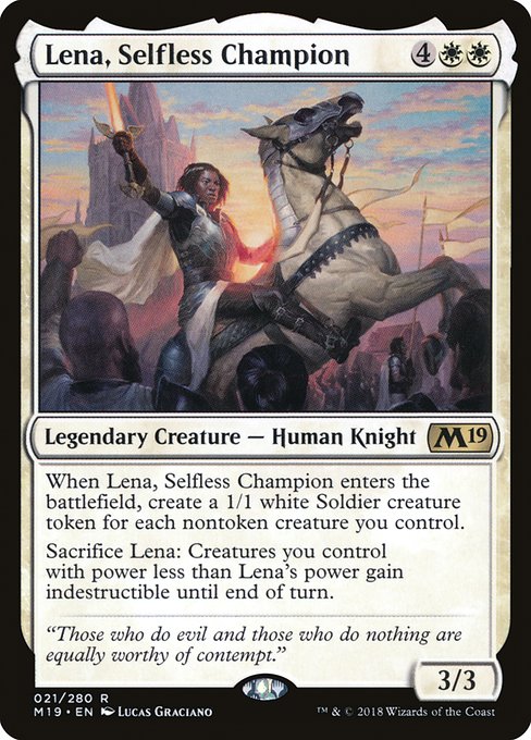Lena, Selfless Champion - Core Set 2019 Rare Card