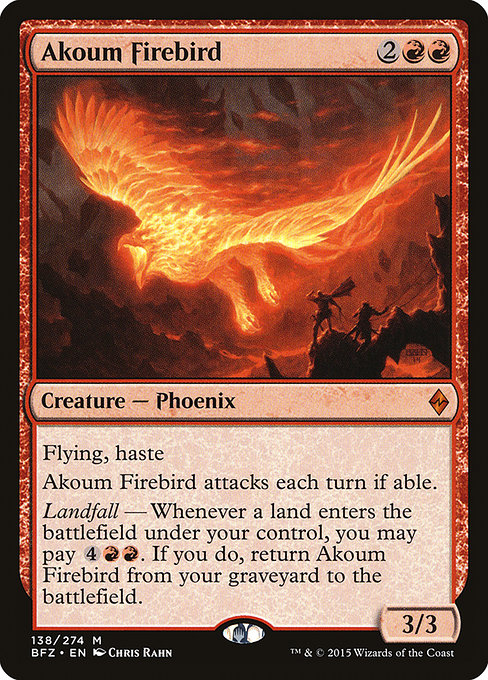 Akoum Firebird - Battle for Zendikar Mythic Card