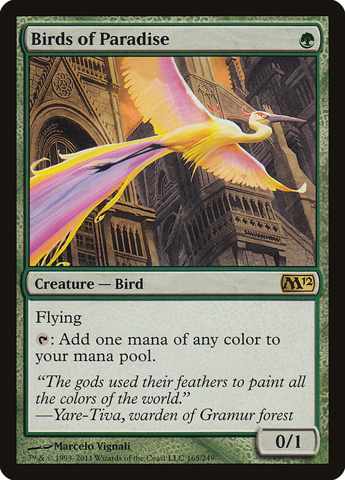 Birds of Paradise - Magic 2012 Rare Card
