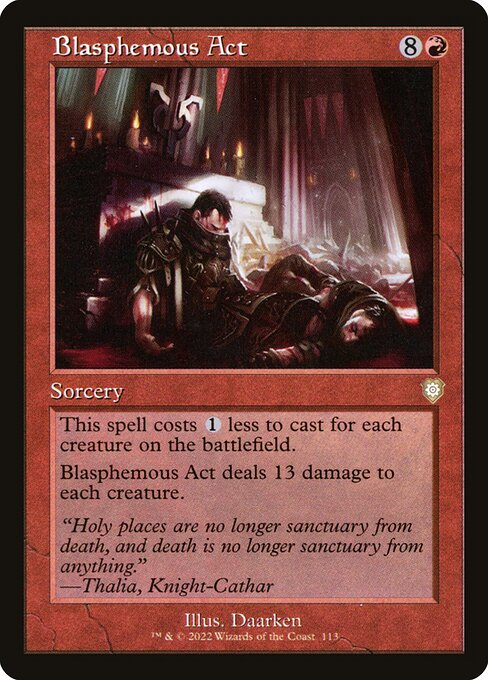 Blasphemous Act - The Brothers' War Commander Rare Card