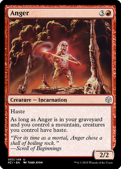 Anger - Legendary Cube Prize Pack Uncommon Card