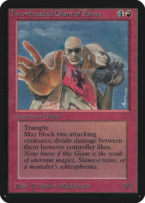 Two-Headed Giant of Foriys - Limited Edition Alpha Rare Card
