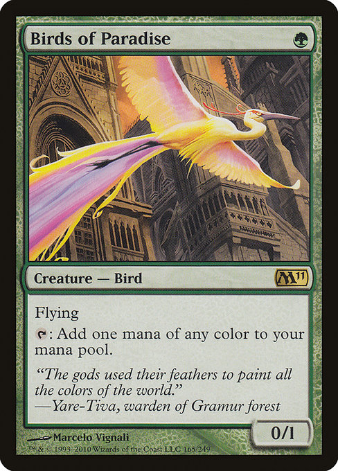 Birds of Paradise - Magic 2011 Rare Card