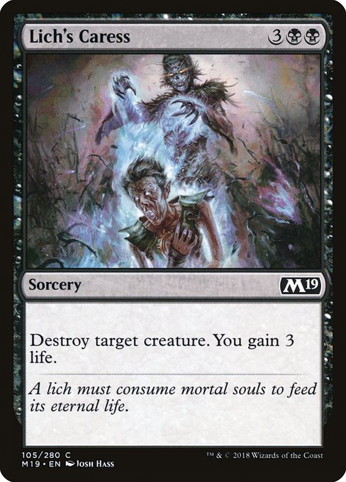 Lich's Caress - Core Set 2019 Common Card