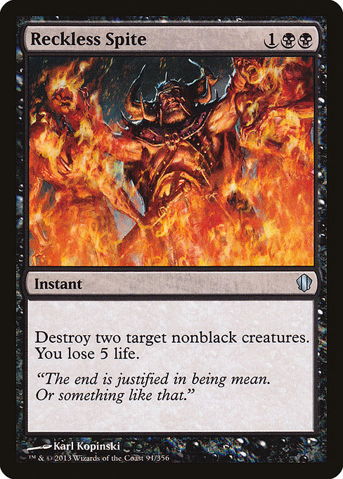 Reckless Spite - Commander 2013 Uncommon Card