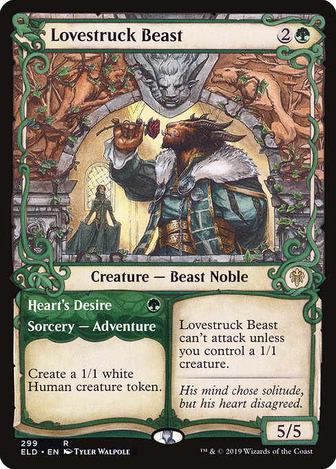 Lovestruck Beast // Heart's Desire - Throne of Eldraine Rare Card