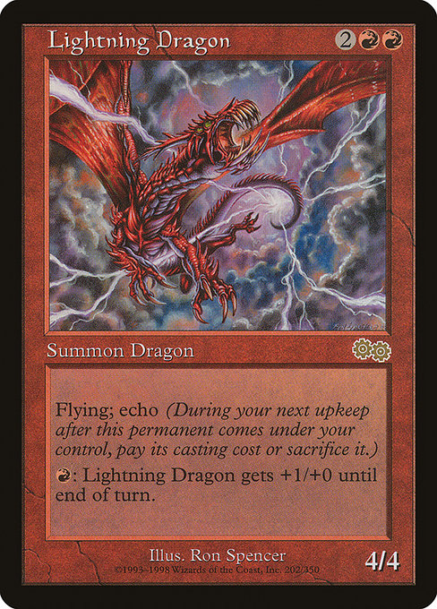 Lightning Dragon - Urza's Saga Rare Card