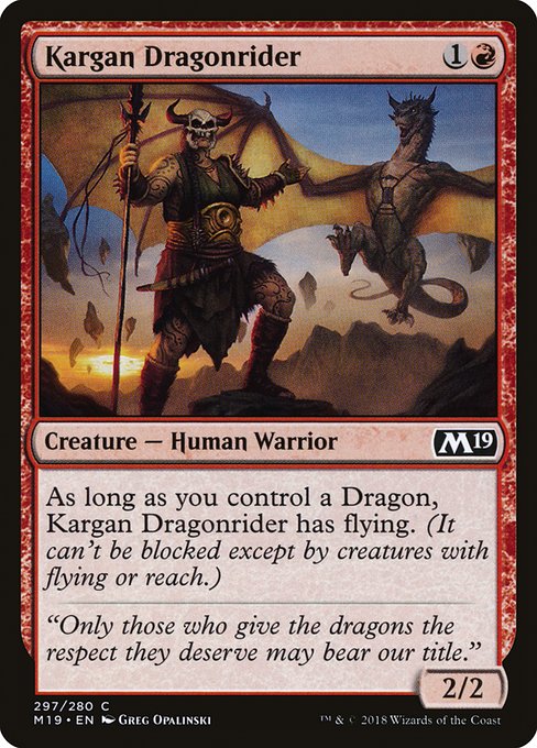Kargan Dragonrider - Core Set 2019 Common Card