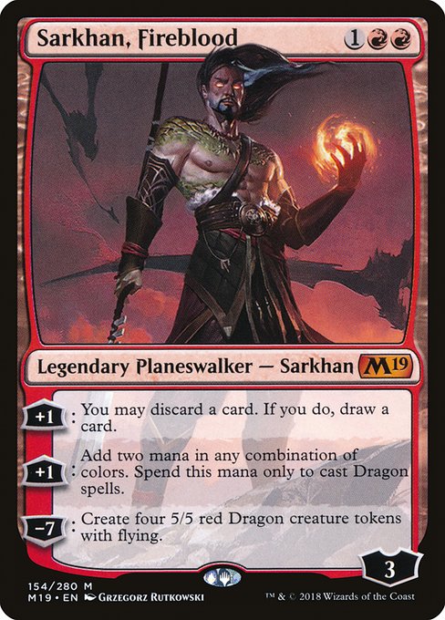 Sarkhan, Fireblood - Core Set 2019 Mythic Card