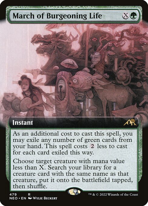 March of Burgeoning Life - Kamigawa: Neon Dynasty Rare Card