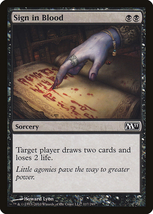 Sign in Blood - Magic 2011 Common Card