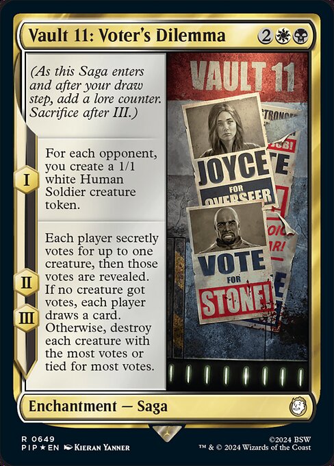 Vault 11: Voter's Dilemma - Fallout Rare Card