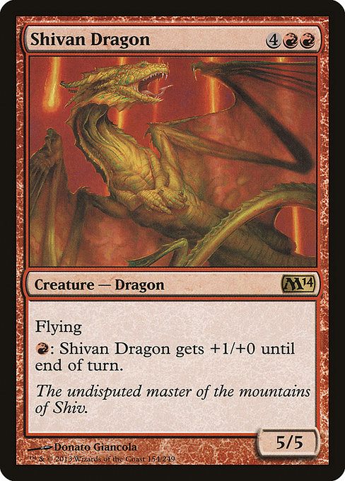 Shivan Dragon - Magic 2014 Rare Card