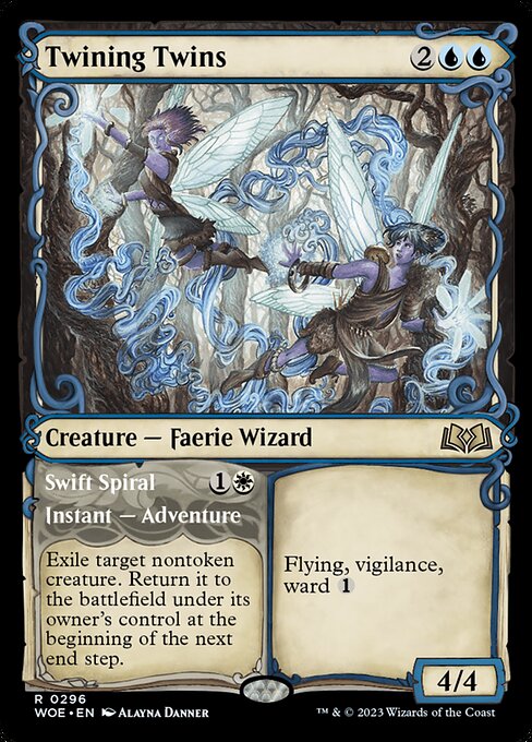 Twining Twins // Swift Spiral - Wilds of Eldraine Rare Card