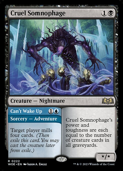 Cruel Somnophage // Can't Wake Up - Wilds of Eldraine Rare Card