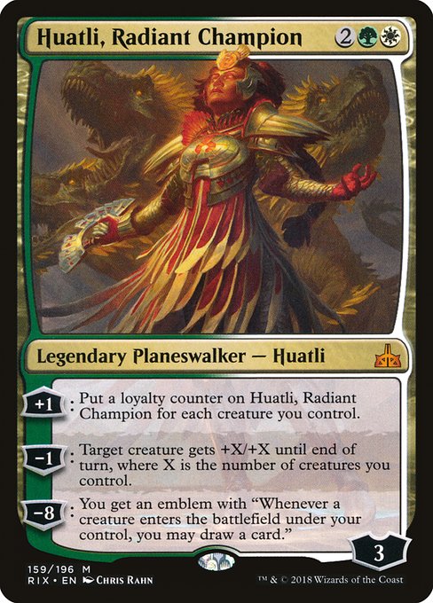 Huatli, Radiant Champion - Rivals of Ixalan Mythic Card