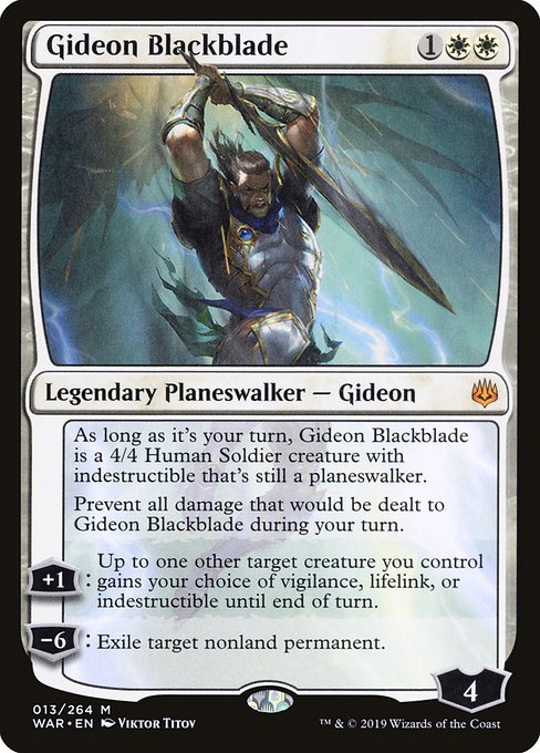 Gideon Blackblade - War of the Spark Mythic Card