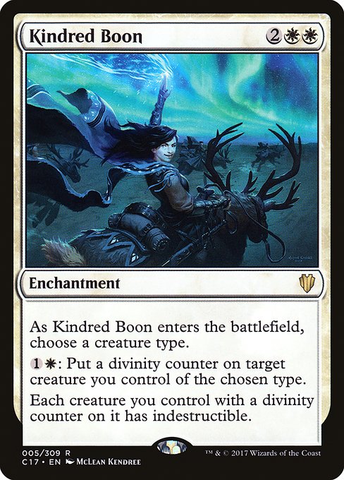 Kindred Boon - Commander 2017 Rare Card