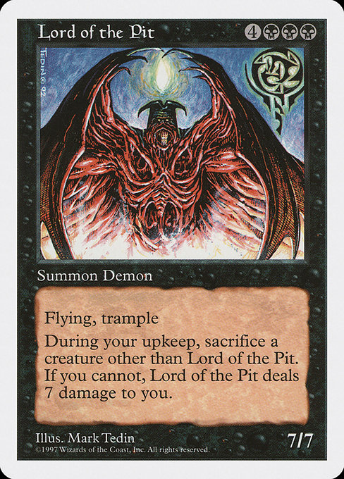 Lord of the Pit - Fifth Edition Rare Card
