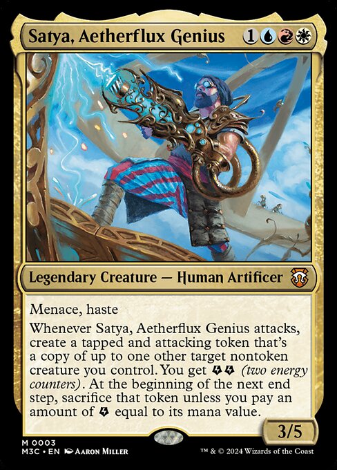 Satya, Aetherflux Genius - Modern Horizons 3 Commander Mythic Card