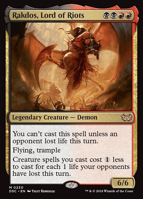 Rakdos, Lord of Riots - Duskmourn: House of Horror Commander Mythic Card