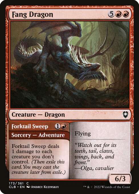 Fang Dragon // Forktail Sweep - Commander Legends: Battle for Baldur's Gate Common Card