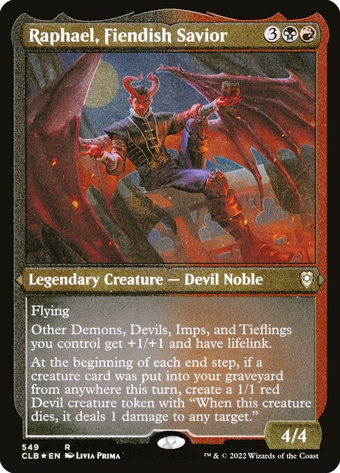 Raphael, Fiendish Savior - Commander Legends: Battle for Baldur's Gate Rare Card