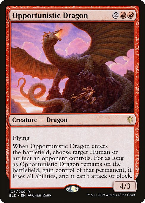 Opportunistic Dragon - Throne of Eldraine Rare Card
