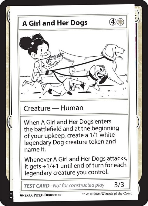 A Girl and Her Dogs - Mystery Booster 2 Rare Card