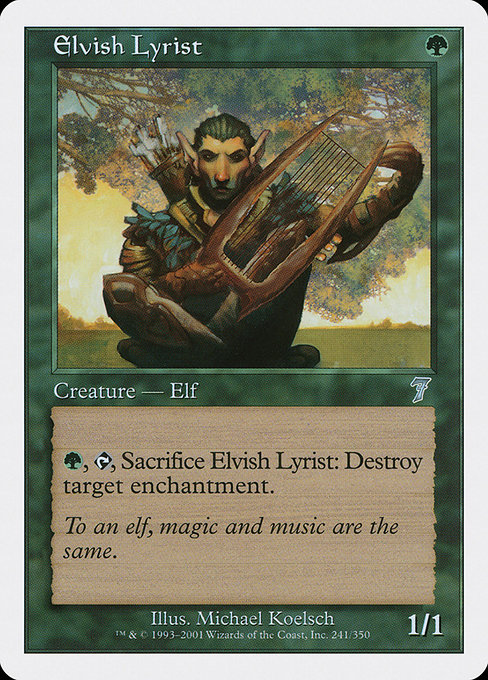Elvish Lyrist - Seventh Edition Uncommon Card