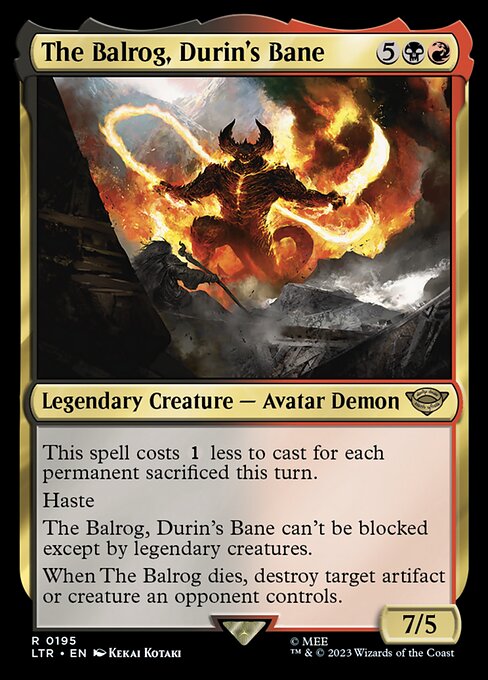 The Balrog, Durin's Bane - The Lord of the Rings: Tales of Middle-earth Rare Card