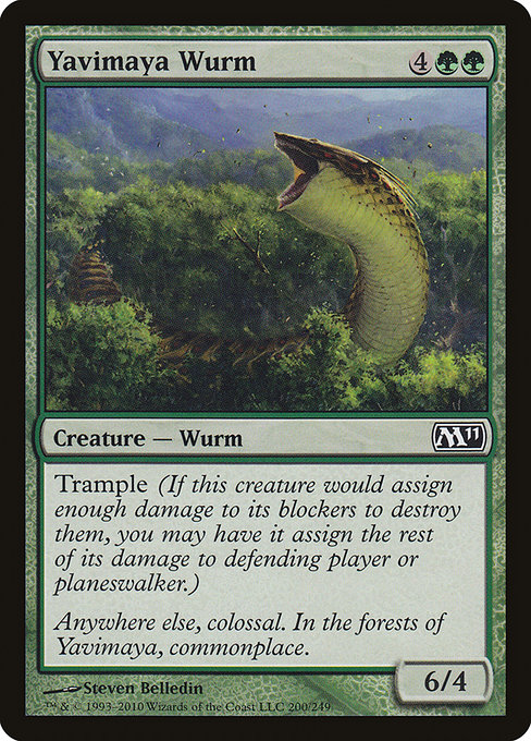 Yavimaya Wurm - Magic 2011 Common Card