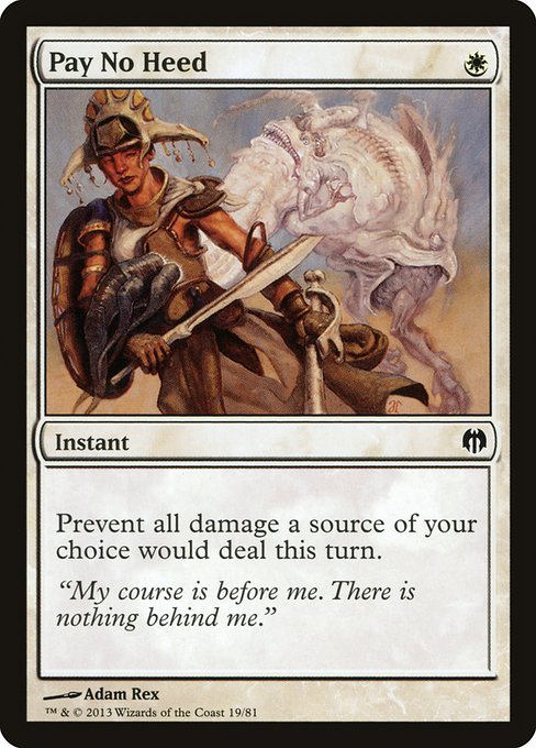 Pay No Heed - Duel Decks: Heroes vs. Monsters Common Card