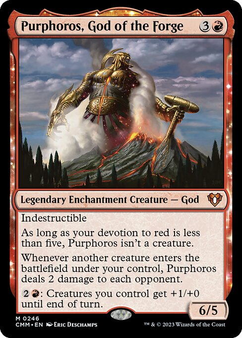 Purphoros, God of the Forge - Commander Masters Mythic Card