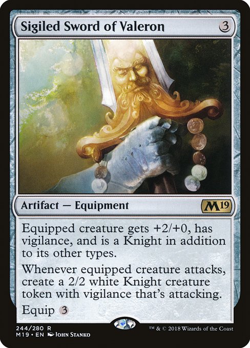 Sigiled Sword of Valeron - Core Set 2019 Rare Card