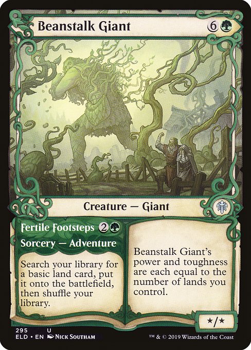 Beanstalk Giant // Fertile Footsteps - Throne of Eldraine Uncommon Card