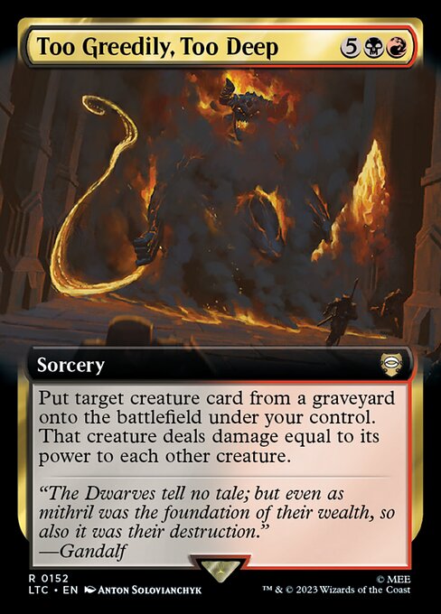 Too Greedily, Too Deep - Tales of Middle-earth Commander Rare Card
