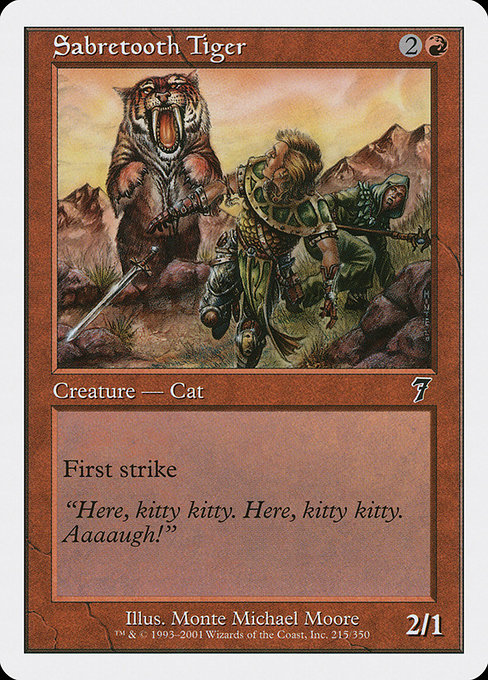 Sabretooth Tiger - Seventh Edition Common Card