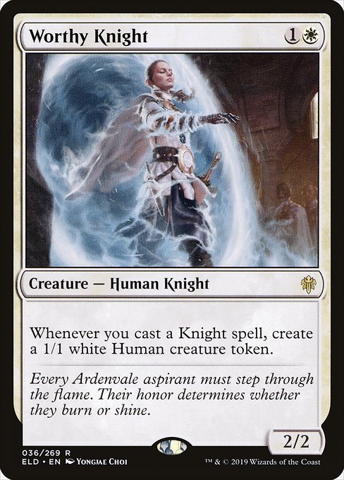 Worthy Knight - Throne of Eldraine Rare Card